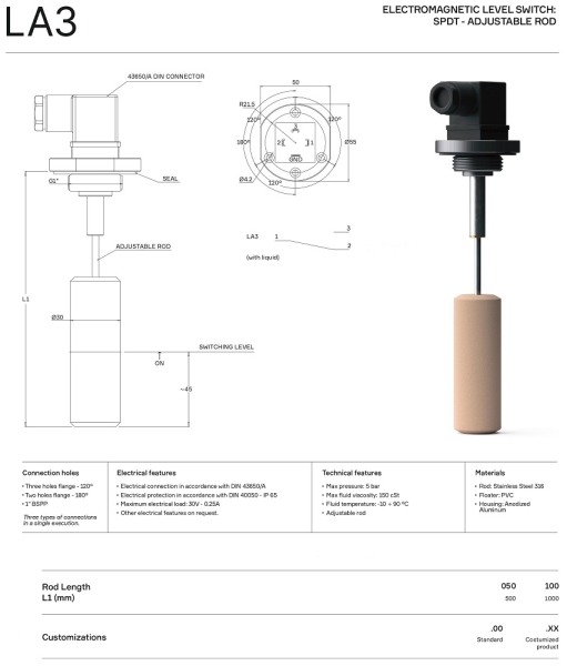 electromagnetic level switch LA3